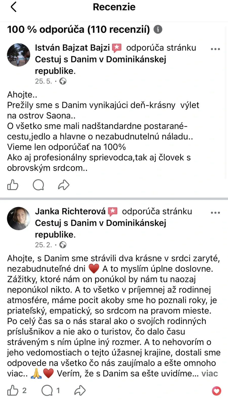 Recenzie klientov na výlety